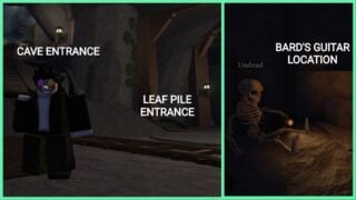 image shows a diagram for finding the secret cave and the skeleton