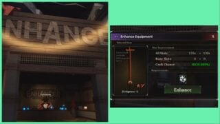 image shows the enhancer and a weapon in the enhance popup image shows the enhancer and a weapon in the enhance popup