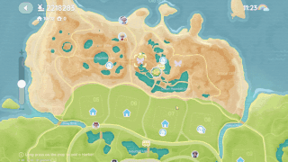 The third Rainbow Bouquet's location shown on the map as the player runs towards it in Heartopia.