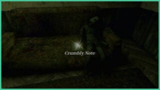 The Crumbly Note on the sofa in Dollhouse Bloodshed.