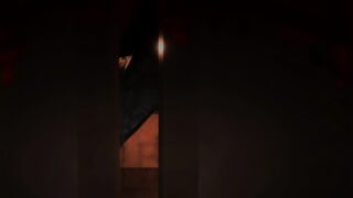 Screenshot from DOORS Paradox showing a view from inside a locker, with the figure of Deliria moving across the gap in the locker door. Screenshot from DOORS Paradox showing a view from inside a locker, with the figure of Deliria moving across the gap in the locker door.