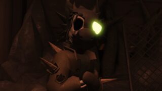Screenshot from DOORS Paradox showing the Verde boss. He resembles a human with dragon-like features and one glowing green eye. Half his face has become skeletal and thorns poke through his clothes. He looks upset. Screenshot from DOORS Paradox showing the Verde boss. He resembles a human with dragon-like features and one glowing green eye. Half his face has become skeletal and thorns poke through his clothes. He looks upset.