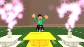  A screenshot from Roblox High School's Roblox The Hunt 20 event. It shows the NPC Chuck celebrating his graduation.