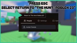 image shows how to return to the hub in the hunt